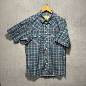 Wrangler Retro / Pearl Snap Shirt 2XL Blue Plaid Western Cowboy Outdoors